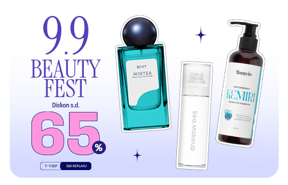 9.9 BEAUTY FEST: DISC UP TO 65% + XTRA VOC UP TO 100RB + FREE GIFT + FREE SHIPPING