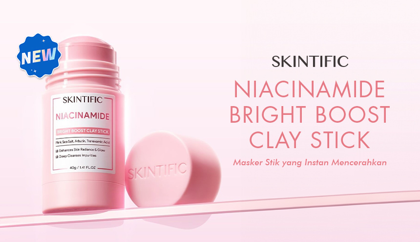 Skintific Niacinamide Bright Boost Clay Stick: Masker Stick Niacinamide yang Instan Mencerahkan