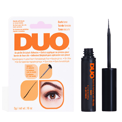 DUO #1EYELASH ADHESIVE [CLEARANCE SALE] - Latex Free Brush On Adhesive - Dark Tone(Orange Box)